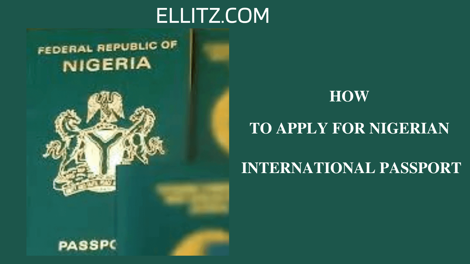 HOW TO APPLY FOR A NIGERIAN INTERNATIONAL PASSPORT